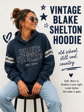 Vintage Blake Shelton Distressed Hoodie Faded Country Sweatshirt Size M